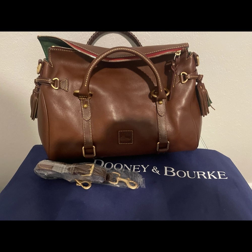 SOLD New Dooney And Bourke Florentine Satchel chestnut